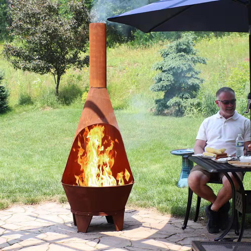 75 In. Rustic Chiminea Wood-Burning Fire Pit