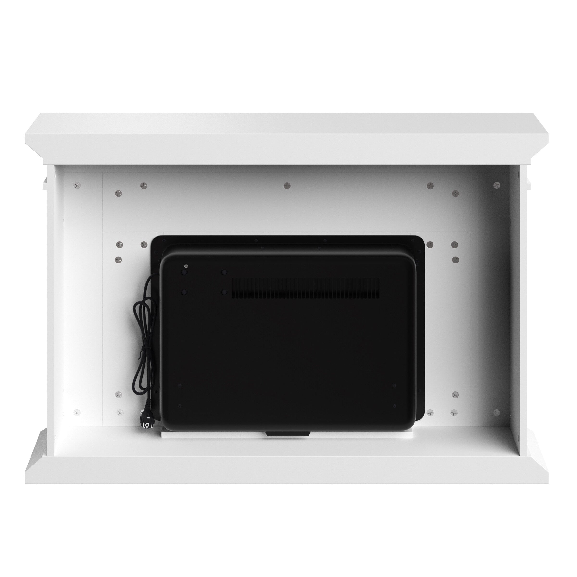 Electric Fireplace with Mantel, White