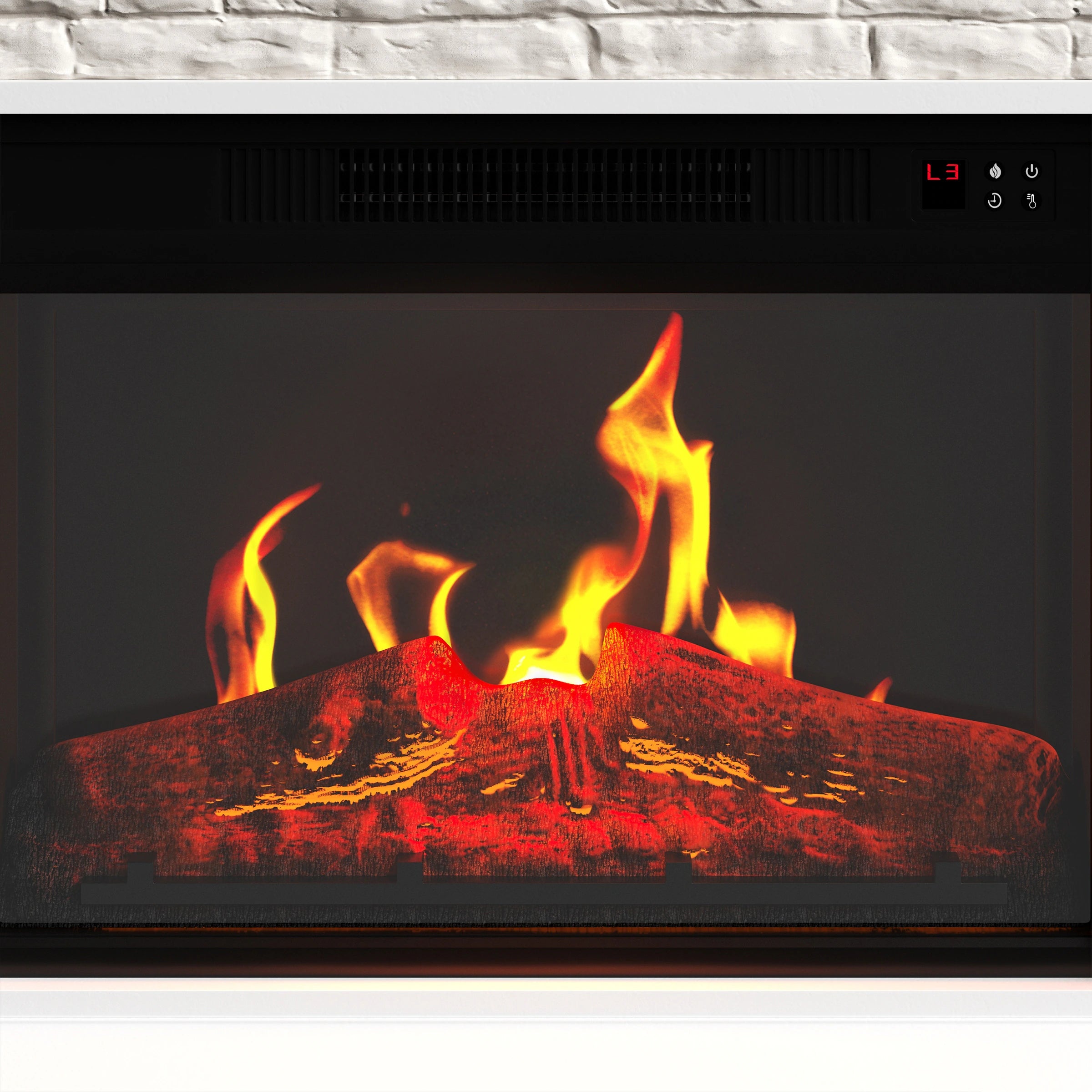 Electric Fireplace with Mantel, White