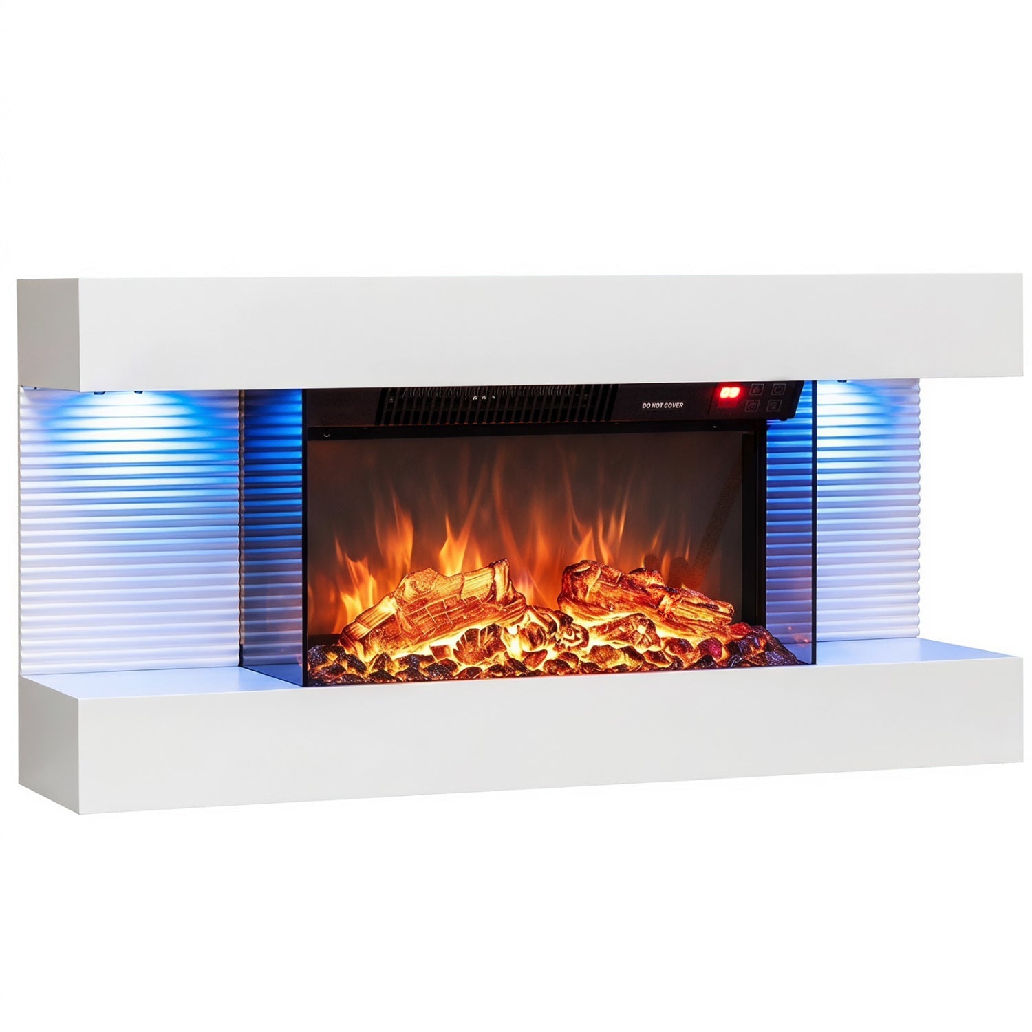 32-Inch Wall Mount Electric Fireplace with WiFi & Floating Mantel